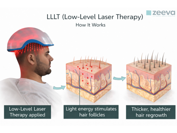 Low Level Laser Therapy (LLLT) process illustration